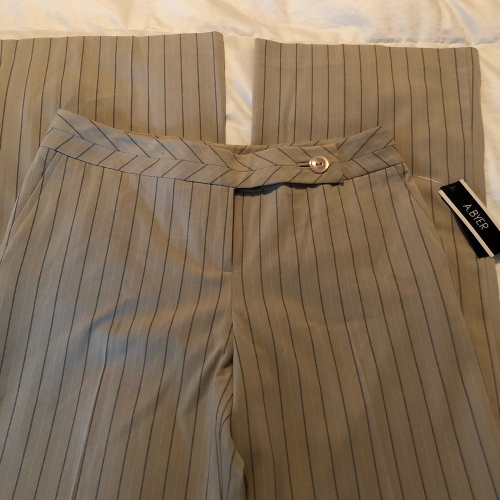 A.Byer, Cream/Black Pinstripe, Slacks
